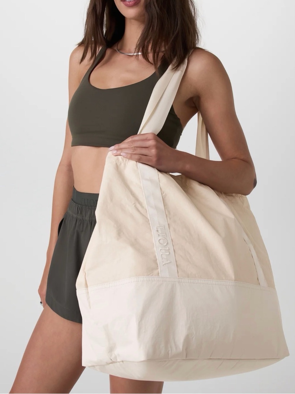 lululemon athletica Cream Canvas Oversized Tote